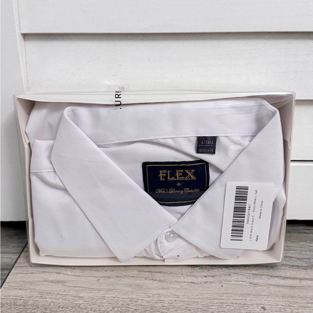 Flex Men's Classic White Dress Shirt